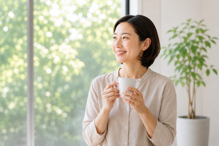 くつろぐ女性
